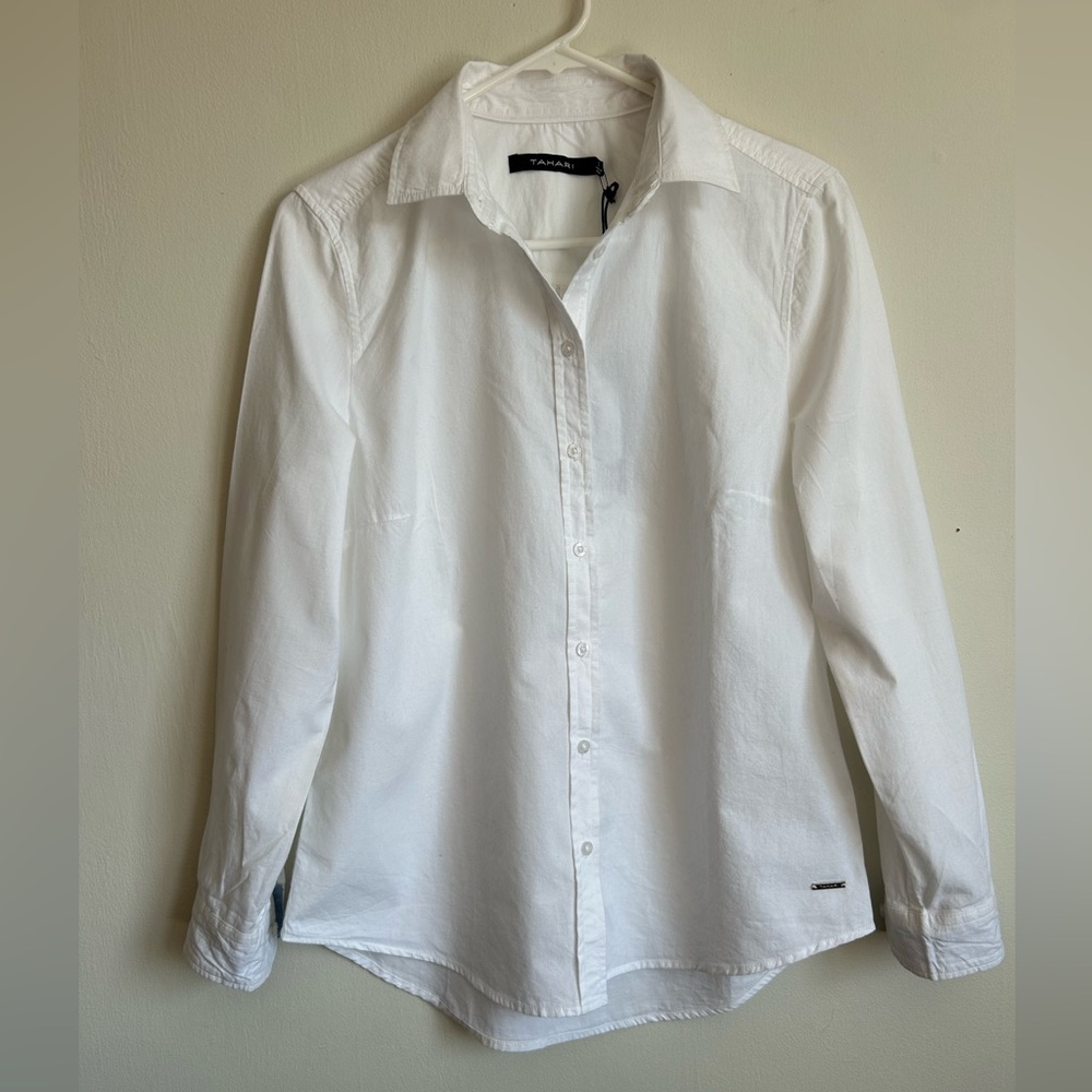Bright White Tahari shirt size S